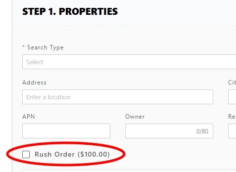 Rush order title search