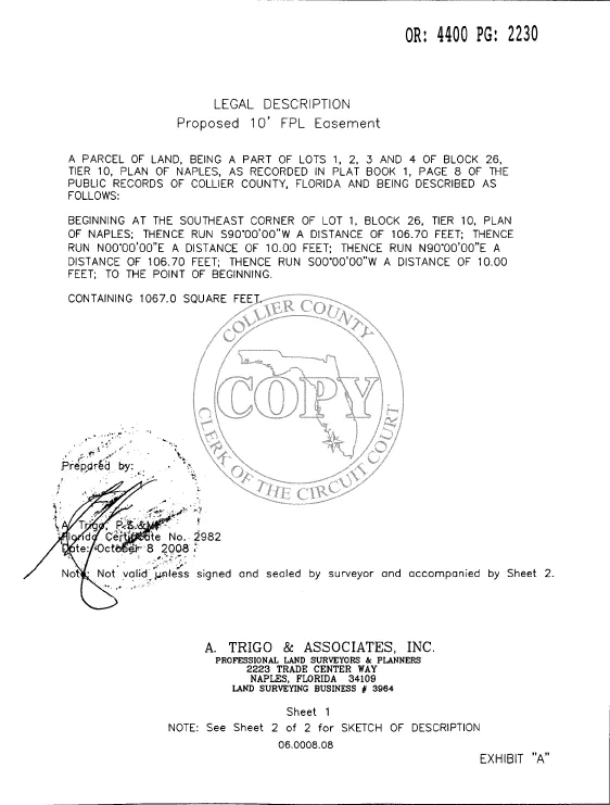 Print copy of a Legal Description