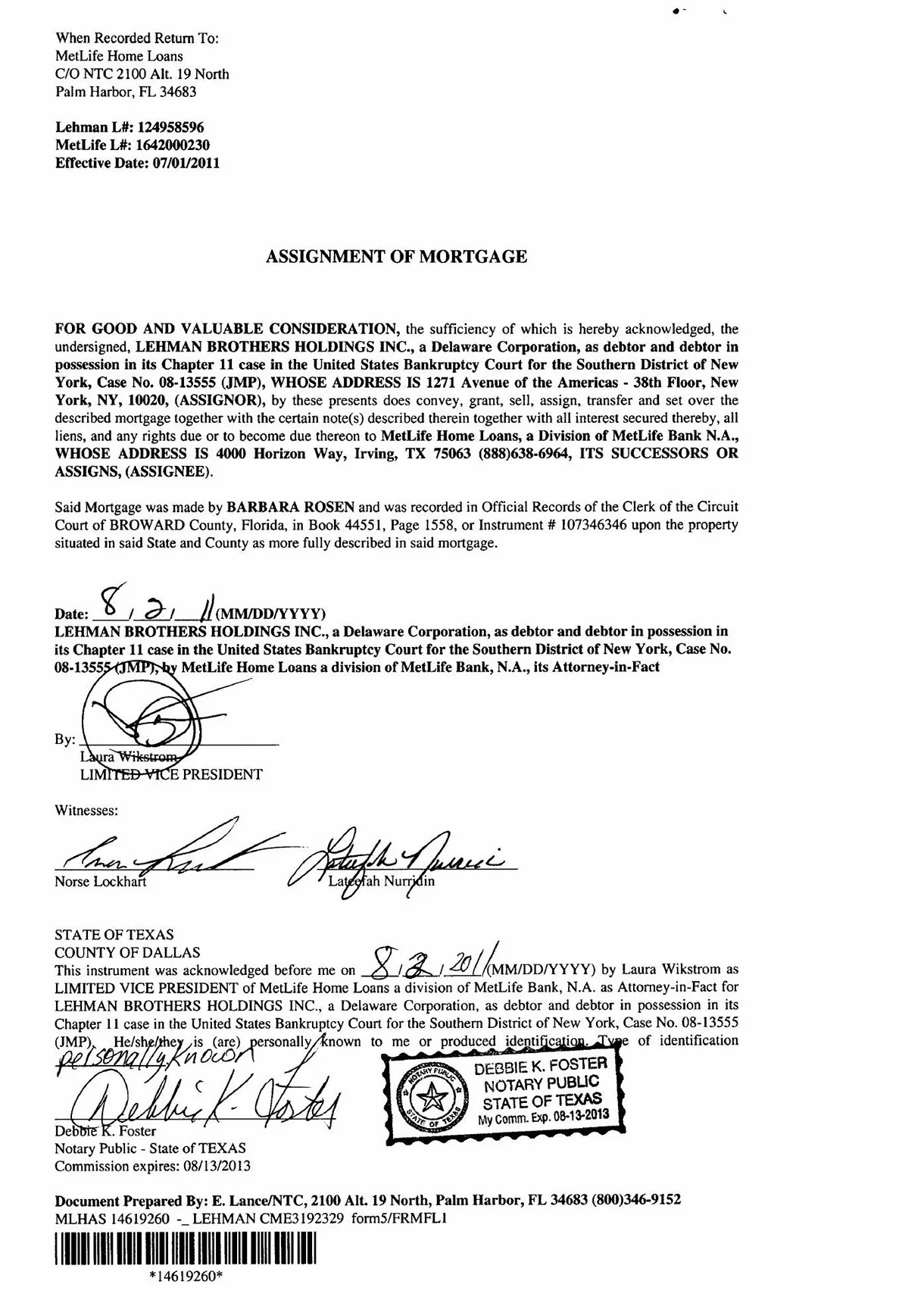 Mortgage Assignment Copy