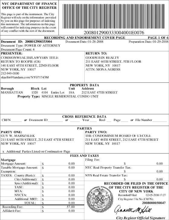 Power of Attorney Copy